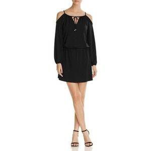 NWT Michael Kors Cold Shoulder Black Peasant Dress